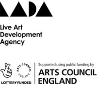 Live Art Development Agency Logo and Arts Council England Logo (Supported using public funding by)